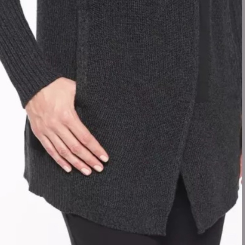 ATHLETA Sentinel Knit Sweater Coat Charcoal Gray Thermolite NWT - Picture 3 of 15